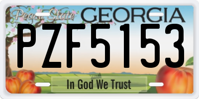 GA license plate PZF5153