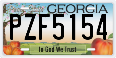 GA license plate PZF5154