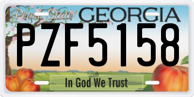 GA license plate PZF5158