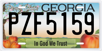 GA license plate PZF5159