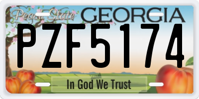 GA license plate PZF5174