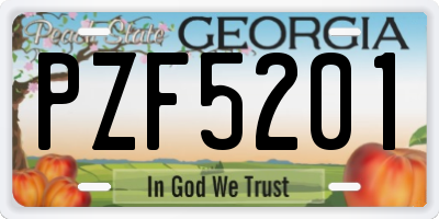 GA license plate PZF5201
