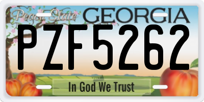 GA license plate PZF5262