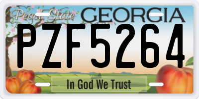 GA license plate PZF5264