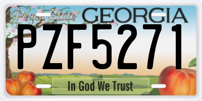 GA license plate PZF5271