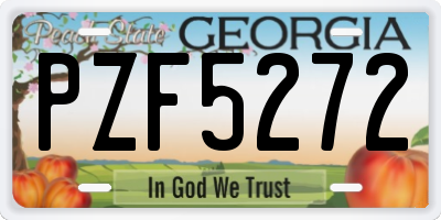 GA license plate PZF5272