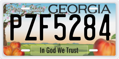 GA license plate PZF5284