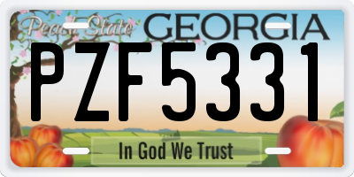 GA license plate PZF5331