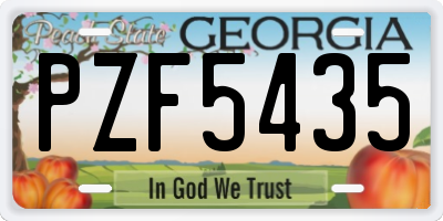 GA license plate PZF5435