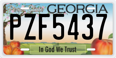 GA license plate PZF5437
