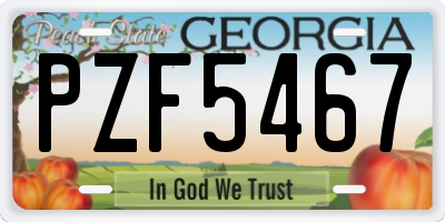GA license plate PZF5467