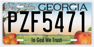 GA license plate PZF5471