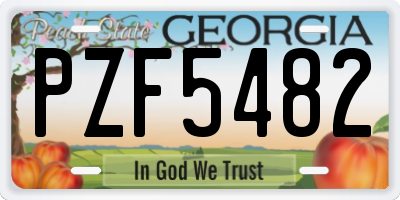 GA license plate PZF5482