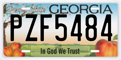 GA license plate PZF5484