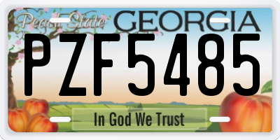 GA license plate PZF5485