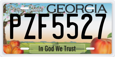 GA license plate PZF5527