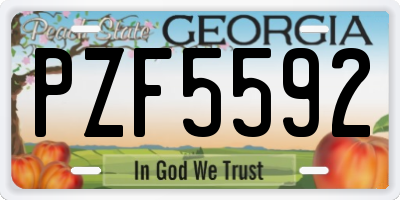 GA license plate PZF5592