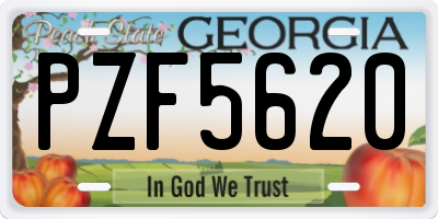 GA license plate PZF5620