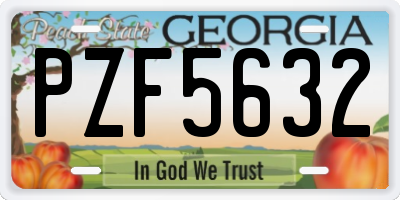 GA license plate PZF5632