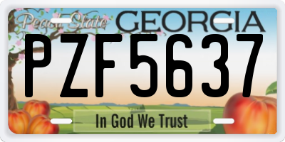 GA license plate PZF5637