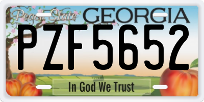 GA license plate PZF5652