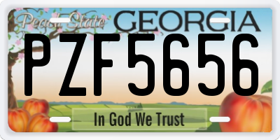 GA license plate PZF5656