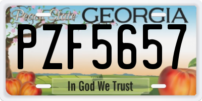 GA license plate PZF5657