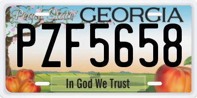 GA license plate PZF5658