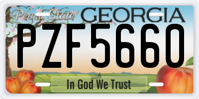 GA license plate PZF5660