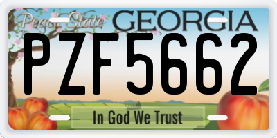 GA license plate PZF5662