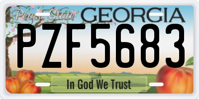 GA license plate PZF5683