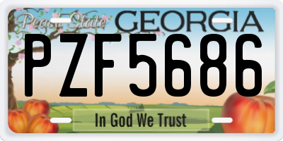 GA license plate PZF5686