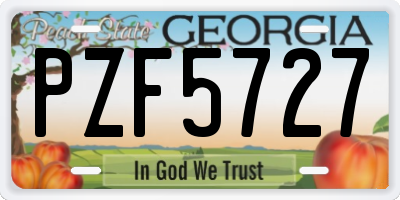 GA license plate PZF5727