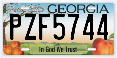 GA license plate PZF5744