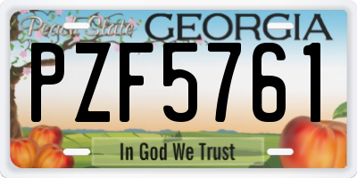 GA license plate PZF5761
