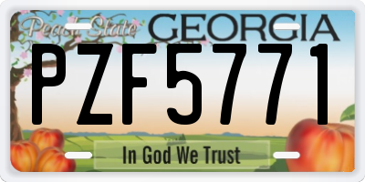 GA license plate PZF5771