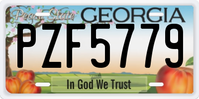 GA license plate PZF5779