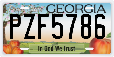 GA license plate PZF5786