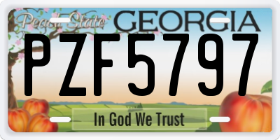 GA license plate PZF5797