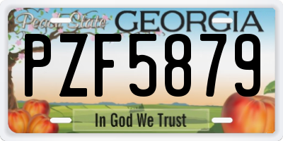 GA license plate PZF5879