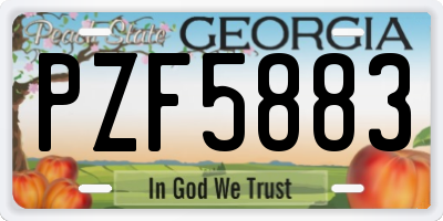 GA license plate PZF5883