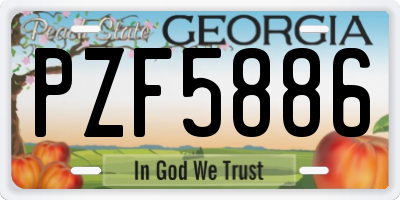 GA license plate PZF5886