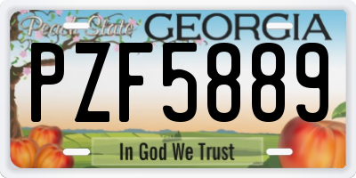 GA license plate PZF5889