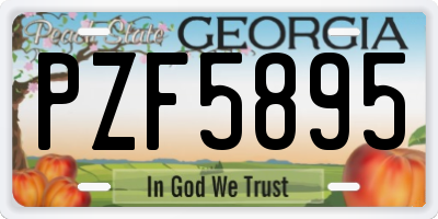 GA license plate PZF5895