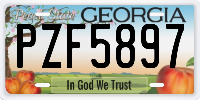 GA license plate PZF5897