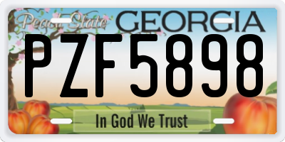 GA license plate PZF5898