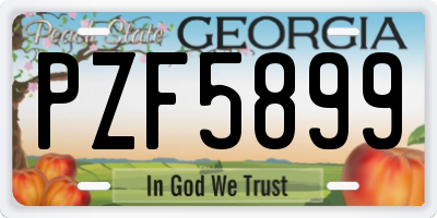 GA license plate PZF5899