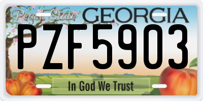GA license plate PZF5903