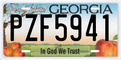 GA license plate PZF5941