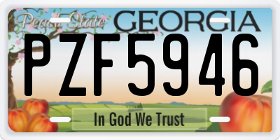 GA license plate PZF5946